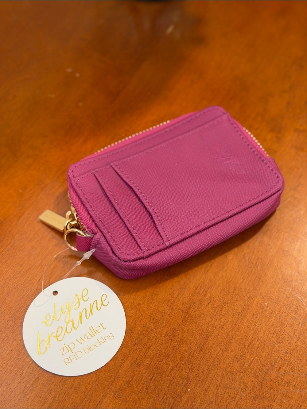 Elyse Breanne zip wallet in dark pink/magenta